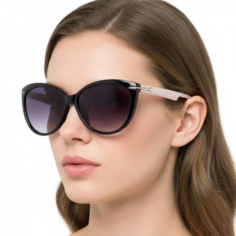 Damskie okulary przeciwsłoneczne z polaryzacją EST-14-15 czarny-wrzosowy modelka.jpg
