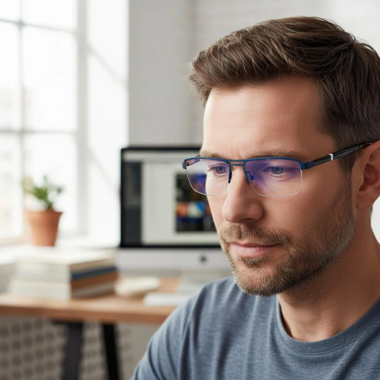 Męskie okulary do komputera Blue Light i czytania żyłkowe STL260 model2.jpg