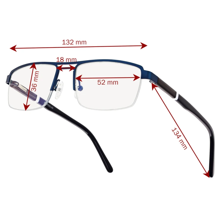 Męskie okulary do komputera Blue Light i czytania żyłkowe STL260 wymiary.jpg